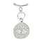 Brass Toggle Clasps, Cadmium Free & Nickel Free & Lead Free, Eye, Platinum, Eye: 37.5mm, Pendant: 23x19.5x2mm, Hole: 1.5mm, Bar: 19x5x2.5mm, Hole: 1.5mm