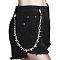 Punk Style Alloy with Aluminium Spiked Cone Chain Belts for Pants, Platinum, 580mm