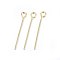 304 Stainless Steel Eye Pins, Real 18K Gold Plated, 22mm, Hole: 2mm, Pin: 0.6mm