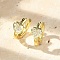Heart Brass Micro Pave Clear Cubic Zirconia Hoop Earrings, Lead Free & Cadmium Free, Long-Lasting Plated, Real 18K Gold Plated, 14x15x7mm