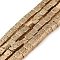 Electroplated Natural Lava Rock Beads Strands, Cube, Light Gold Plated, 4~4.5x4x4mm, Hole: 1.2mm, about 93pcs/strand, 15.75 inch(40cm)