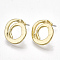Alloy Stud Earrings, with Steel Pins, Ring, Light Gold, 15.5x15~15.5mm, Pin: 0.7mm