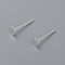 304 Stainless Steel Stud Earring Findings, Flat Round, Silver, 4x0.3mm, Pin: 0.7mm