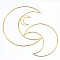 Iron Hoops, Macrame Ring, for Crafts and Woven Net/Web with Feather Supplies, Moon, 200mm