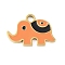 Ion Plating(IP) 304 Stainless Steel Enamel Charms, Golden, Elephant Charm, Orange, 12x17x1mm, Hole: 2mm