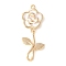 Brass Enamel Pendants, Flower Charms, Cadmium Free & Nickel Free & Lead Free, Real 18K Gold Plated, White, 37mm, Hole: 1.6mm