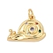 Brass Micro Pave Cubic Zirconia Pendants, Snail Charms, Cadmium Free & Lead Free, Long-Lasting Plated, Rack Plating, Real 18K Gold Plated, 13x18x3mm, Hole: 3.5mm