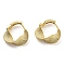 Brass Twist Wave Hoop Earrings, Golden, 18x21x7mm