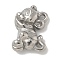 Anti-Tarnish 304 Stainless Steel Pendants, Mouse Charm, Stainless Steel Color, 20.5x19x6mm, Hole: 1x2mm