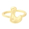 Rack Plating Brass Open Cuff Rings, Long-Lasting Plated, Letter, Letter L, 14mm