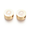 304 Stainless Steel Beads, Flat Round with Letter, Letter.Q, 10x4.5mm, Hole: 2mm