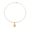 Brass Charm Necklace, Lead Free & Cadmium Free, Real 18K Gold Plated, Real 18K Gold Plated, 6.50 inch(16.5cm)