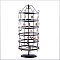6-Tier Rotatable Iron Earring Display Towers, with 288 Holes, Black, 19.5x19.5x48cm