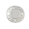 304 Stainless Steel Pendant Cabochon Settings, Flat Round, Stainless Steel Color, Tray: 2.5mm, 33.5x34x8mm, Hole: 3mm