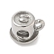 304 Stainless Steel European Beads, Large Hole Beads, Coffee Cup, Stainless Steel Color, 10x13x10mm, Hole: 4mm