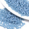Frosted Colours Glass Beads, Rainbow, Round, Light Sky Blue, 4x3mm, Hole: 1mm, about 4500pcs/bag