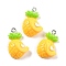 Opaque Resin Pendants, Imitation Vegetable & Fruit, with Platinum Tone Iron Loop, Kiwi Fruit, 25x17x7.5mm, Hole: 2mm