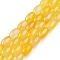 Dyed Natural Agate Beads Strands, Rice Beads, Yellow, 11~12.5x8~8.5mm, Hole: 1.2mm, about 33pcs/strand, 15.92~15.94''(39.8~40.5cm)