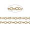 Brass Cable Chains, Soldered, with Spool, Oval, Long-Lasting Plated, Real 18K Gold Plated, 11x8x1.6mm, about 16.4 Feet(5m)/roll