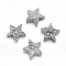 Electroplate Natural Druzy Quartz Charms, Star, Silver Plated, 12~12.5x13x5~7mm, Hole: 0.8mm