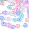 Resin Imitation Pearl Bead Caps, 3-Petal, Flower, Mixed Color, 6x6x3mm, Hole: 1mm