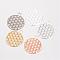 Brass Pendants, Filigree Pendants, Flat Round, Mixed Color, 23.5x20x0.6mm, Hole: 3mm