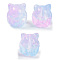Transparent Spray Paint Glass Beads, Fox, Light Blue, 15x14x13.5mm, Hole: 1.2mm