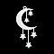 Non-Tarnish 201 Stainless Steel Pendants, Laser Cut, Moon with Star, Stainless Steel Color, 41.5x18x1mm, Hole: 1.8mm