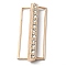 Alloy Rhinestone Belt Strap Buckles, for Down Jacket Windbreaker Garment Accessories, Rectangle, Light Gold, 60x27.5x11.5mm, Hole: 49x7mm
