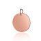 Ion Plating(IP) 304 Stainless Steel Pendants, with Jump Ring, Manual Polishing, Flat Round Charm, Stamping Blank Tag, Rose Gold, 16x1mm, Hole: 3.5mm