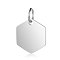 Tarnish Resistant 201 Stainless Steel Charms, Manual Polishing, Hexagon, Stainless Steel Color, 11.5x10.5x1mm, Hole: 3.5mm