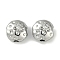 Brass Micro Pave Cubic Zirconia Beads, Cadmium Free & Nickel Free & Lead Free, Flat Round, Platinum, 7.5x6mm, Hole: 1.6mm