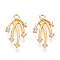 Brass Micro Pave Cubic Zirconia Charms, Meteor, Long-Lasting Plated, Nickel Free, Real 18K Gold Plated, 17.5x10x2.5mm, Hole: 1.4~1.5mm