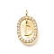Brass Micro Pave Cubic Zirconia Pendants, Cadmium Free & Nickel Free & Lead Free, Real 18K Gold Plated, Oval with Letter Charms, Letter D, 18.5x11x3.5mm, Hole: 2x1.5mm