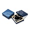 Cardboard Jewelry Bracelet Boxes, Velours inside, with Sponge, Medium Blue, 90x90x34mm