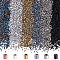 5400~6000pcs 6 Colors Electroplate 12/0 Glass Seed Beads, Square Hole, Cube, Mixed Color, 2~6x2~4x2~4mm, Hole: 0.8~1.4mm, about 900~1000pcs/color