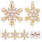 Beebeecraft 10Pcs 18K Gold Plated Snowflake Charms Cubic Zirconia Winter Christmas Charm Pendants for Crafting Bracelet Necklace Jewelry Making