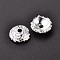 Apetalous Brass Bead Caps, Silver Color Plated, 8x3mm, Hole: 1.5mm