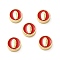 Brass Enamel Beads, Flat Round with Virgin Mary, Real 18K Gold Plated, Cadmium Free & Nickel Free & Lead Free, Red, 11x5mm, Hole: 2mm