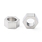 Non-Tarnish 304 Stainless Steel Beads, Hexagon, Stainless Steel Color, 5x4.5x2mm, Hole: 2.8mm