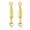 Brass Magnetic Clasps, with Double Lobster Claw Clasps, Column, Golden, 45x7.5x6mm, Lobster Claw Clasp: about 11.8x7.5x2.8mm