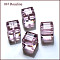 K9 Glass, Imitation Austrian Crystal Beads, Grade AAA, Faceted, Cube, Pink, 4x4x4mm(size within the error range of 0.5~1mm), Hole: 0.7~0.9mm