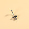 316L Surgical Stainless Steel Pave Cubic Zirconia Enamel Dangle Curved Barbell Belly Rings, Stainless Steel Color, Dragon, Bar Length: 3/8