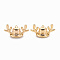Brass Peg Bails Pendants, Nickel Free, Hat, Real 18K Gold Plated, 11x22x12.5mm, Hole: 0.8mm, Pin: 0.8mm
