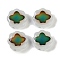 Two Tone Glass Mood Beads, Temperature Sensing Color Changing Beads, Flower, White, 12x12x5mm, Hole: 1.2mm