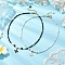 2Pcs 2 Colors Shell Pearl Bead & Glass Seed Beads Beaded Necklaces, Alloy Enamel 4-Petal Flower Pendant Necklaces for Women, Golden, Mixed Color, 17.32 inch(44cm), 1pc/color