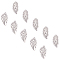 304 Stainless Steel Cabochons, Leaf, Stainless Steel Color, 16.5x8x1.5mm, 20pcs/box