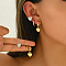 3 Pairs Fashion Stainless Steel Butterfly Earring Sets, Golden, 17~6x13~16mm