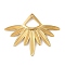 304 Stainless Steel Pendants, Leaf Charms, PVD Vacuum Plating, Real 18K Gold Plated, 35x44x2.5mm, Hole: 1.2mm