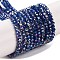 Baking Electroplate Glass Beads Strands, AB Color, Faceted, Round, Royal Blue, 3x2mm, Hole: 0.7mm, about 144~150pcs/strand, 35~37cm
